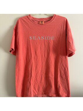 Comfort Colors Tshirt Seaside Florida Size Large Pinkish Red Beach Sand